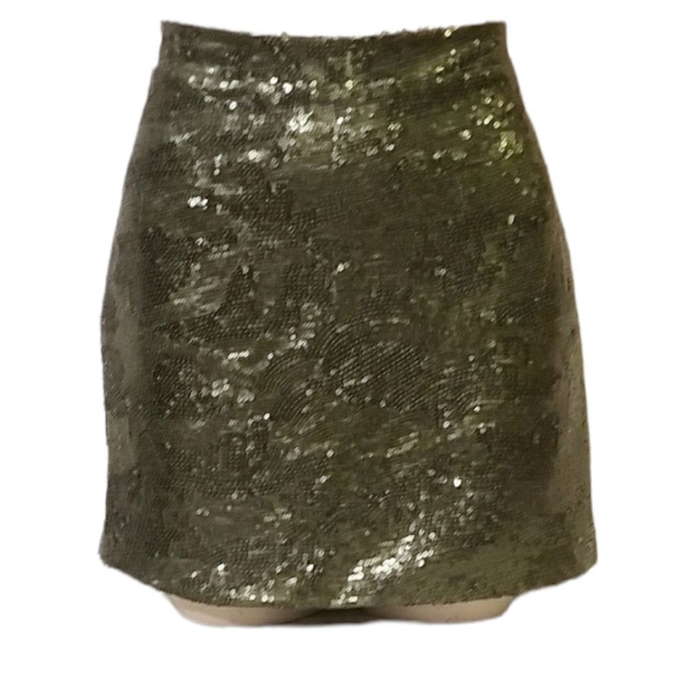 ‎Shinestar Olive Green Sequined Skirt Size Small